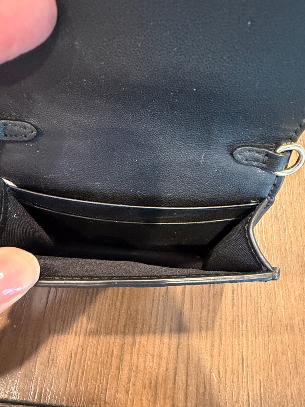 Coach Black Embossed Signature Card Wallet with Gold Logo - Picture 4 of 4